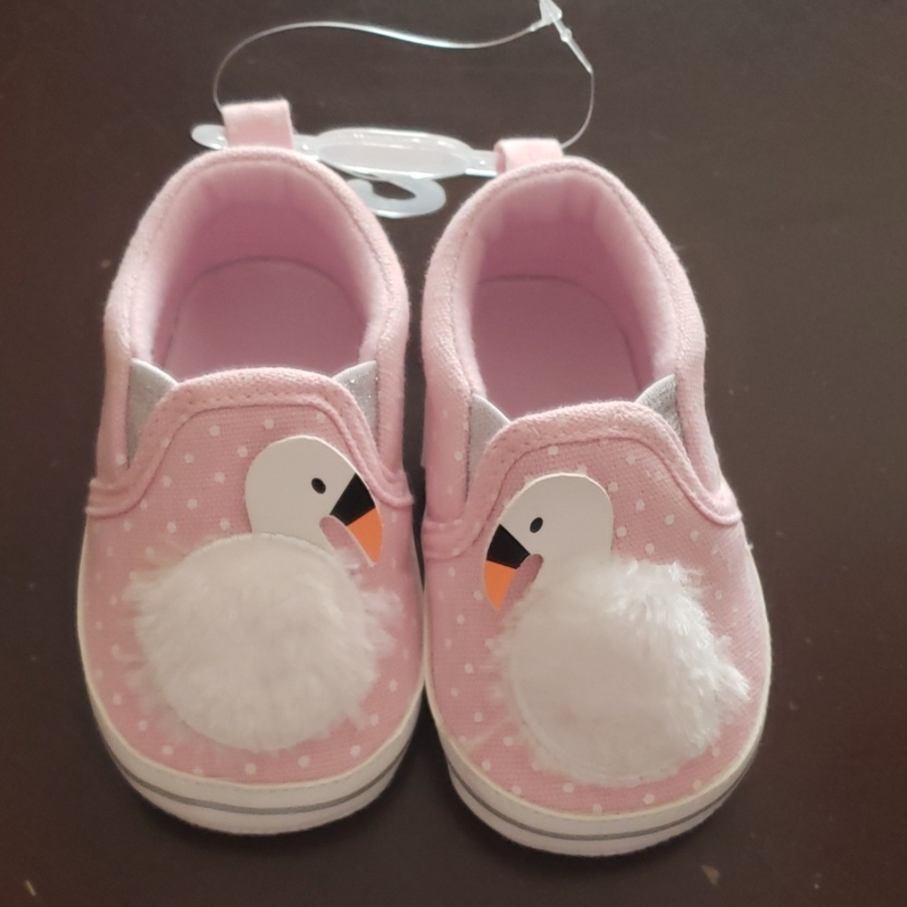 Pink and white Infant soft bottom shoes